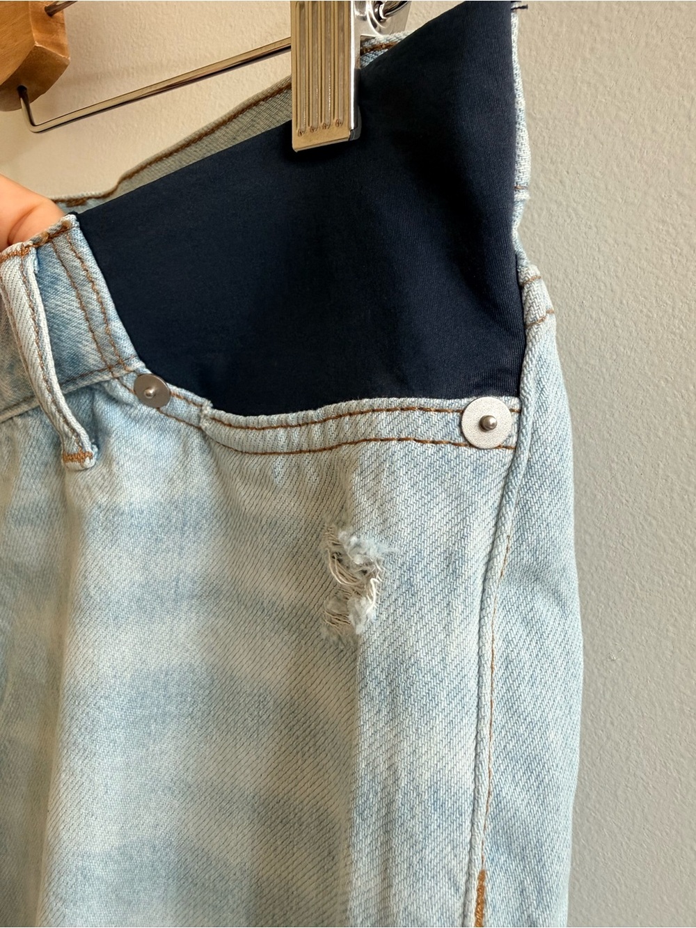 Madewell NWT Maternity Side-Panel Slouchy Boyjean Ripped Edition Size 26 - Picture 6 of 16